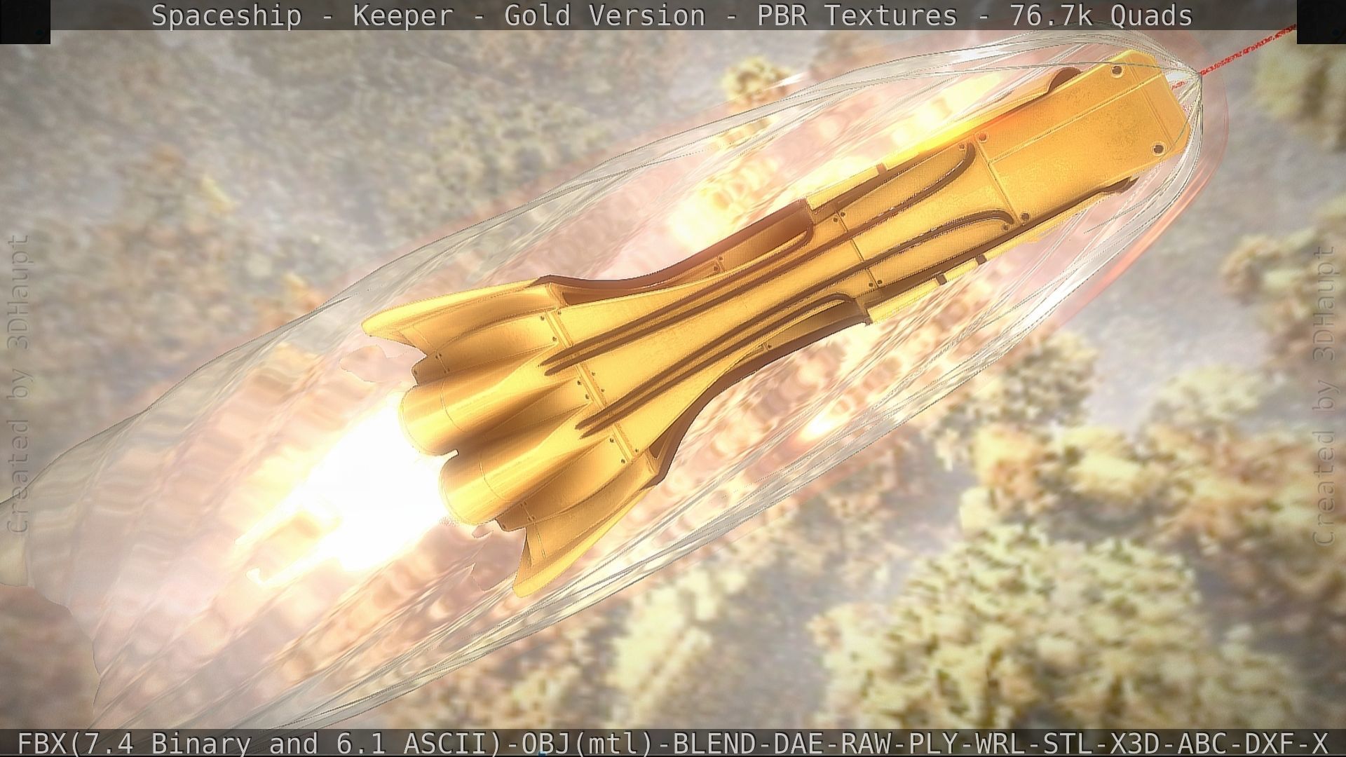 Spaceship - Keeper - Gold Version 3D model_104