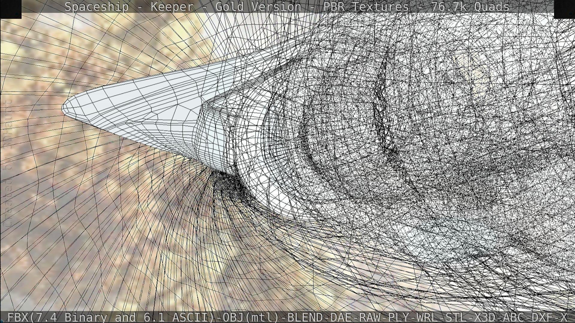 Spaceship - Keeper - Gold Version 3D model_204