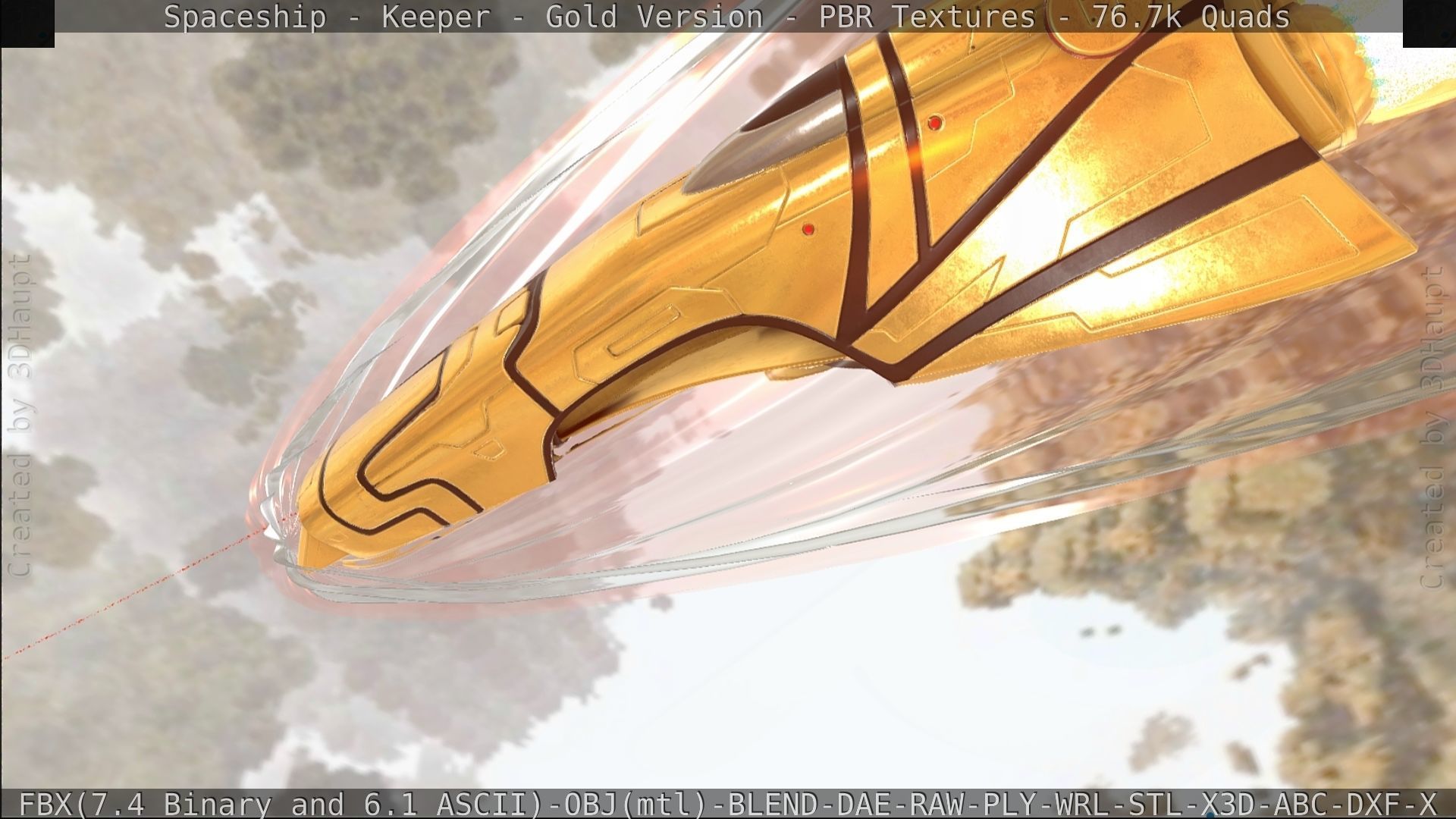 Spaceship - Keeper - Gold Version 3D model_401