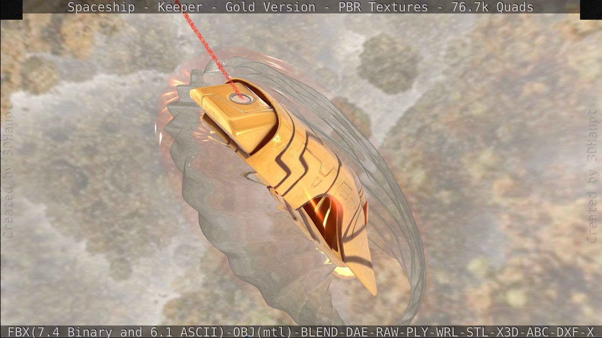 Spaceship - Keeper - Gold Version 3D model_428