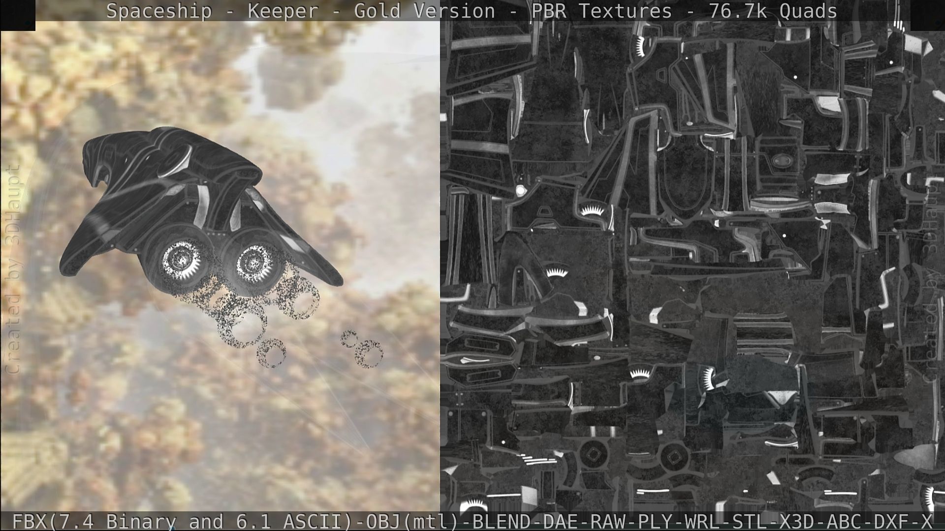 Spaceship - Keeper - Gold Version 3D model_283