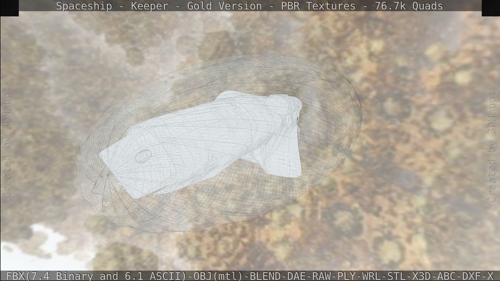 Spaceship - Keeper - Gold Version 3D model_176