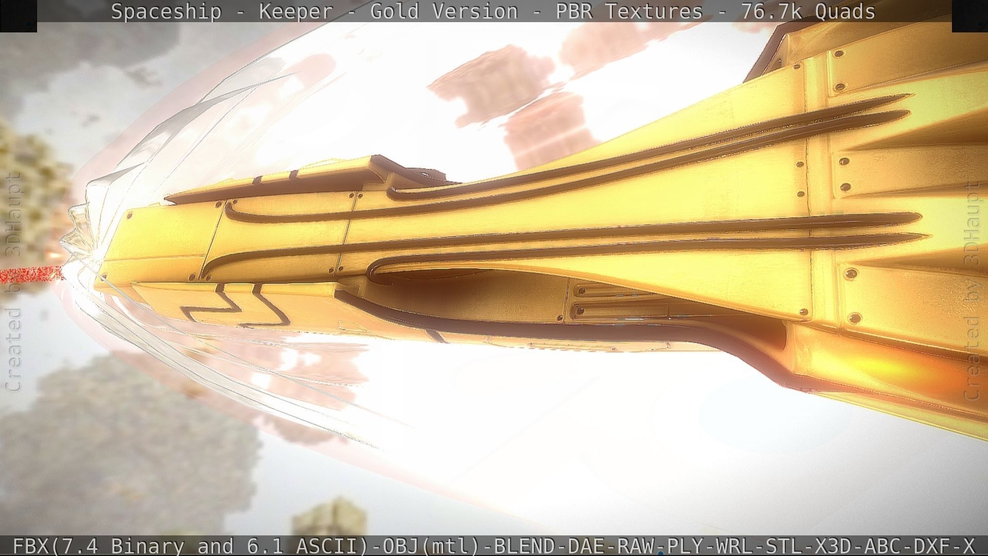 Spaceship - Keeper - Gold Version 3D model_32