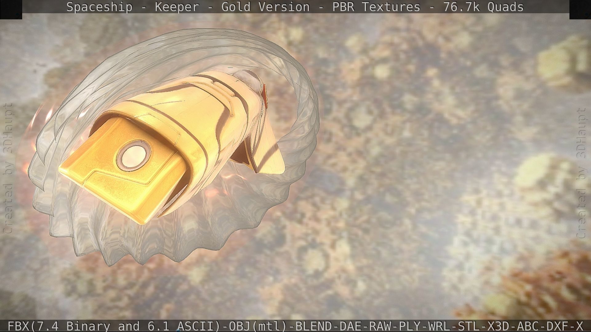 Spaceship - Keeper - Gold Version 3D model_19