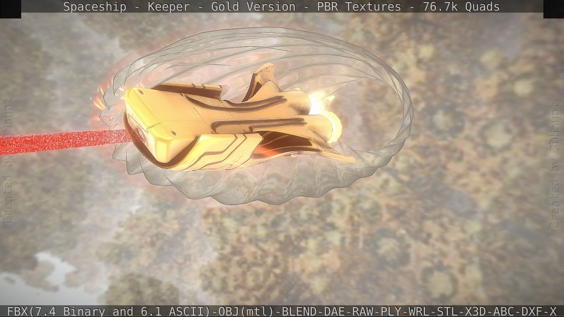 Spaceship - Keeper - Gold Version 3D model_156