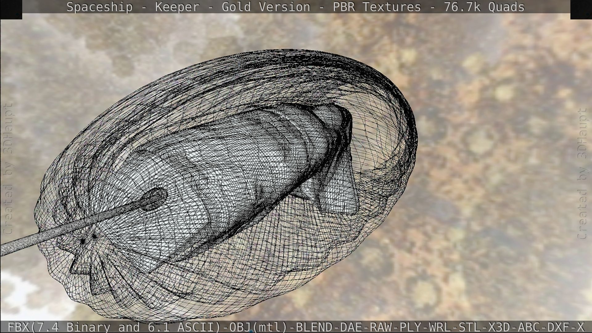 Spaceship - Keeper - Gold Version 3D model_180