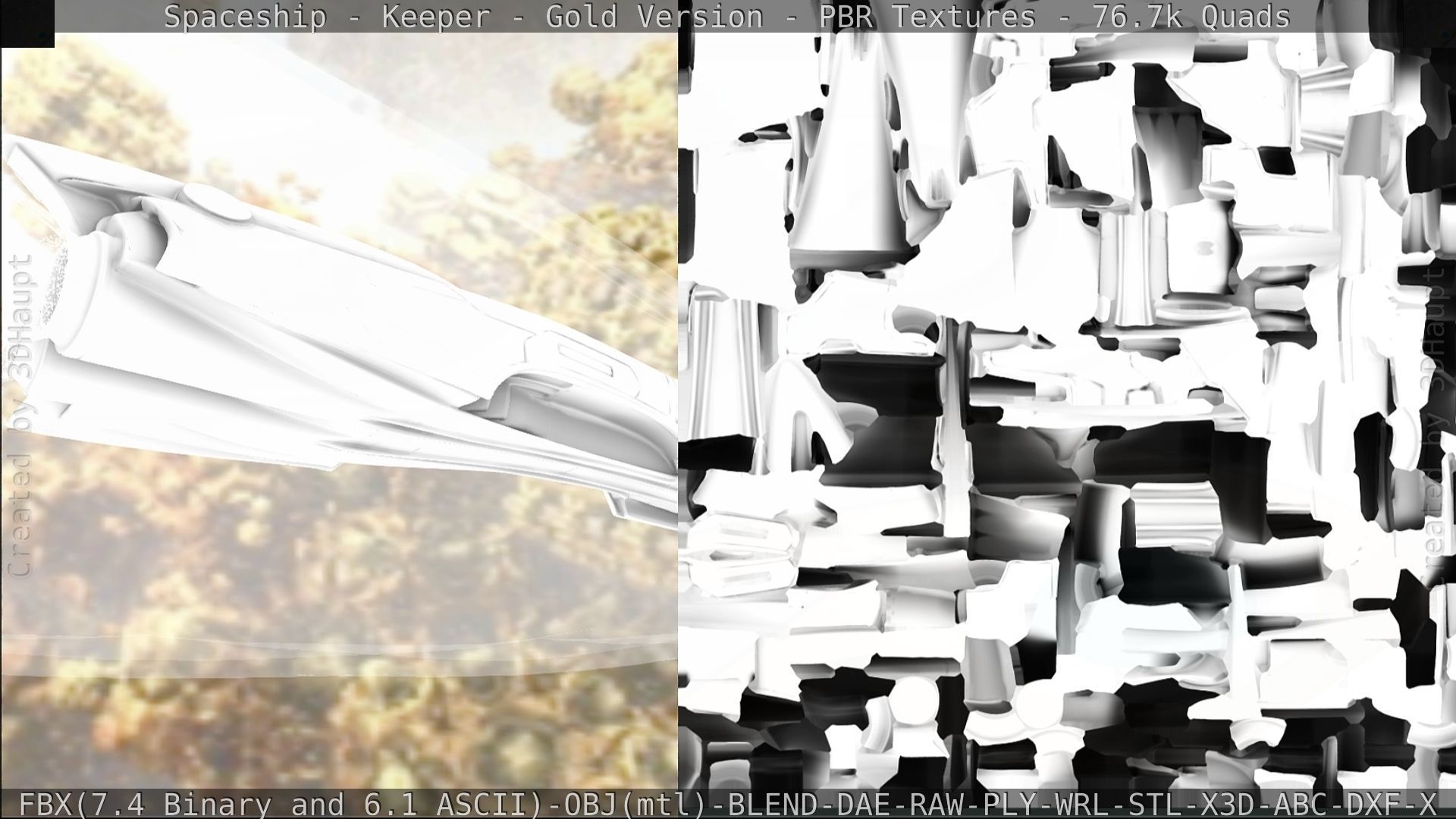 Spaceship - Keeper - Gold Version 3D model_317