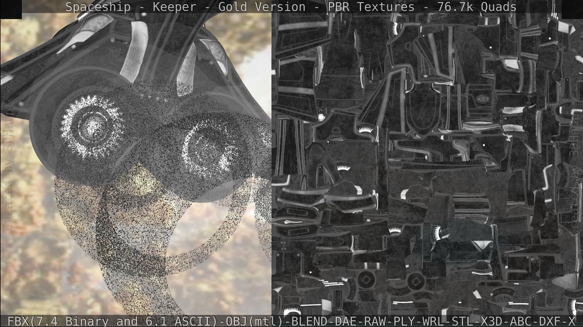 Spaceship - Keeper - Gold Version 3D model_276