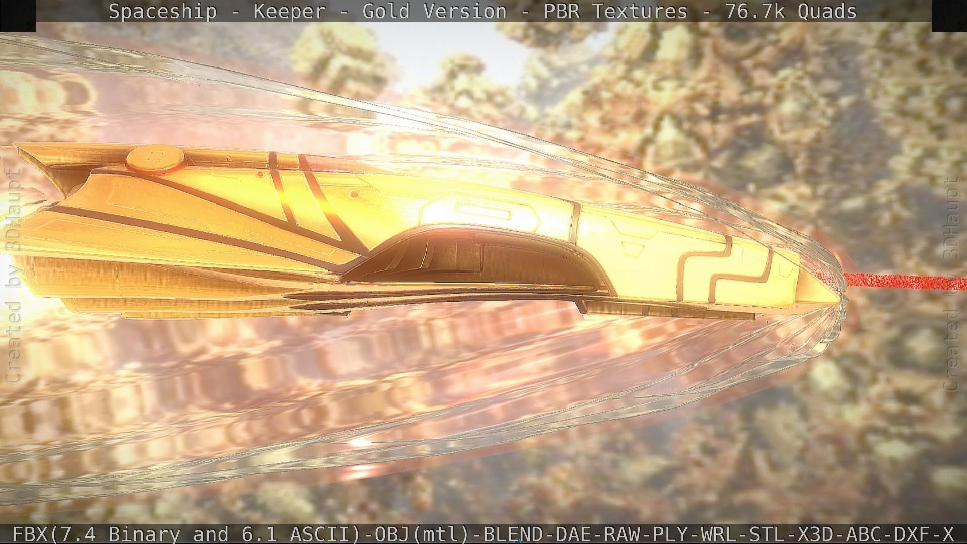 Spaceship - Keeper - Gold Version 3D model_67