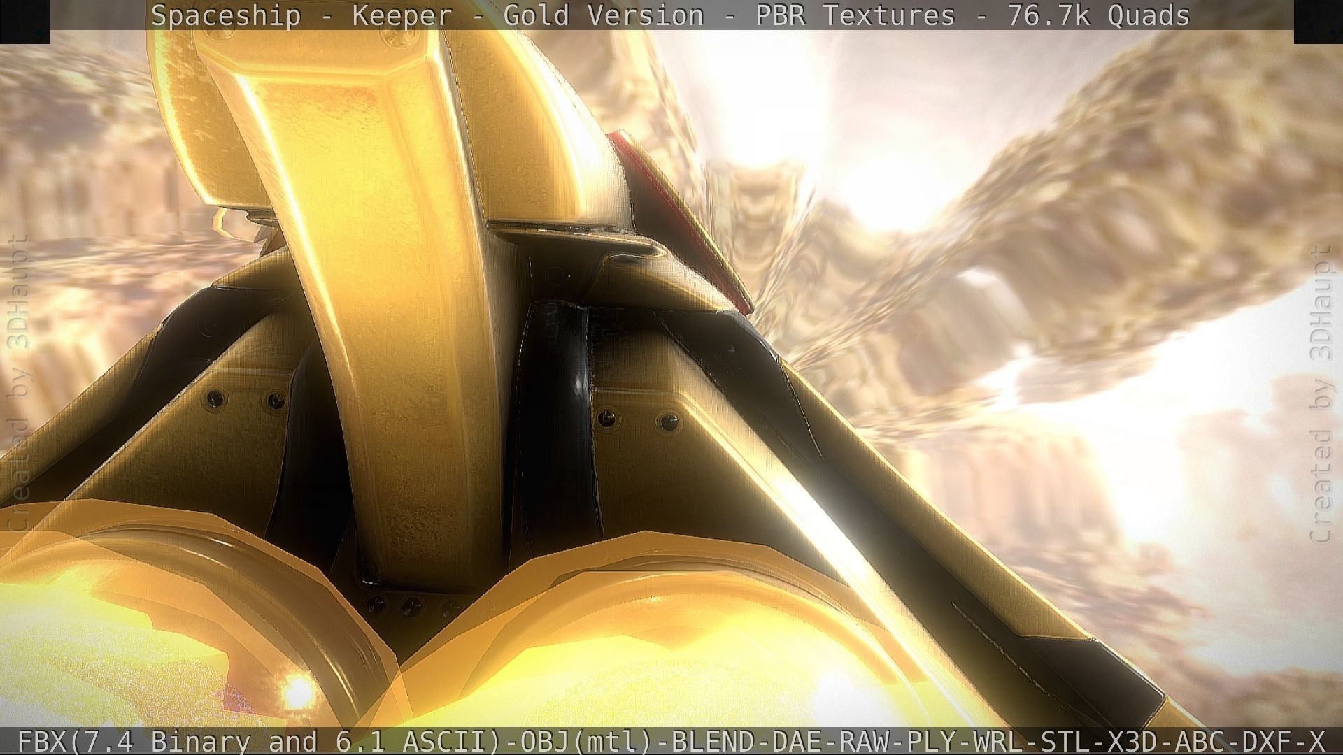 Spaceship - Keeper - Gold Version 3D model_46