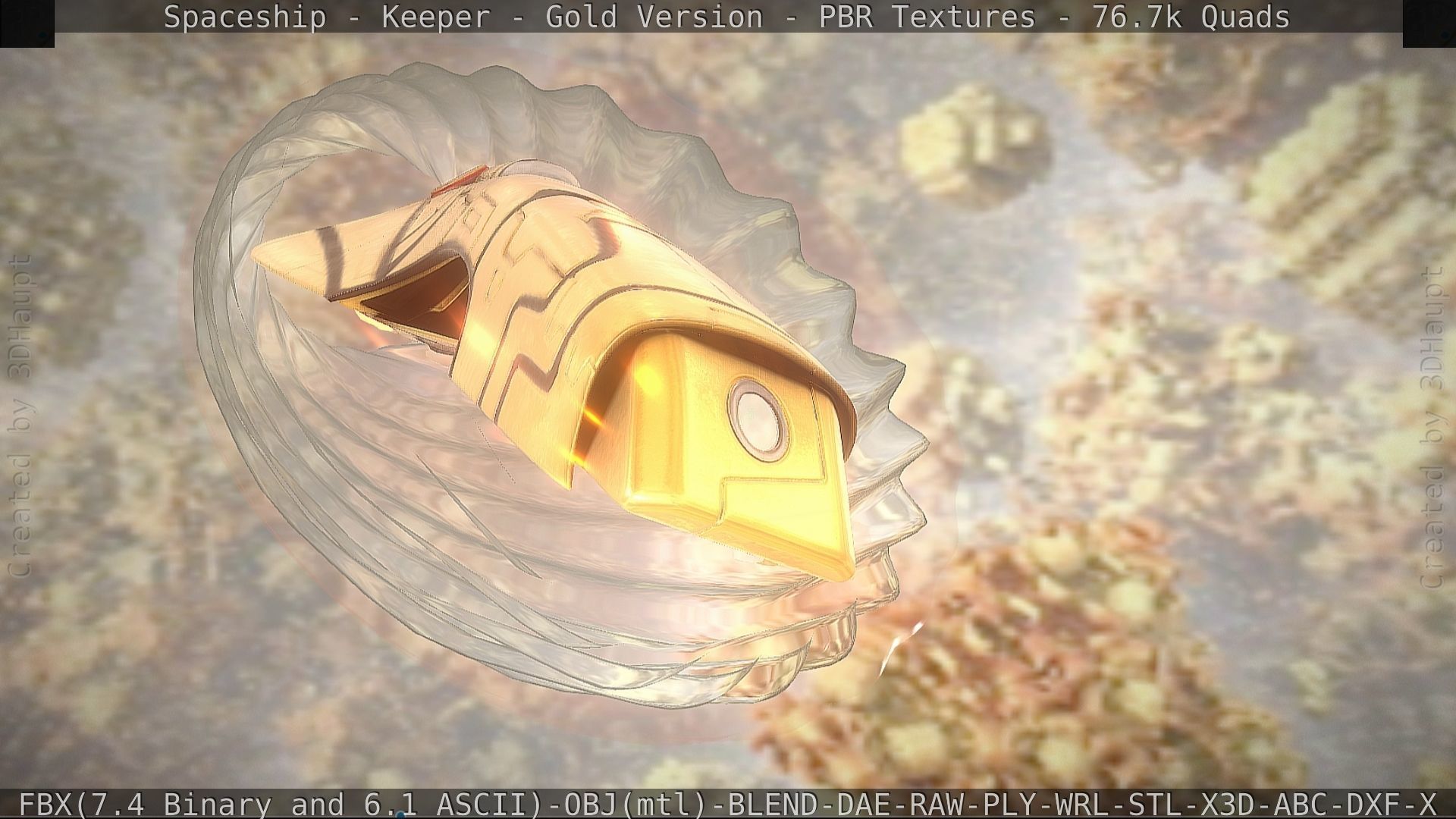 Spaceship - Keeper - Gold Version 3D model_18