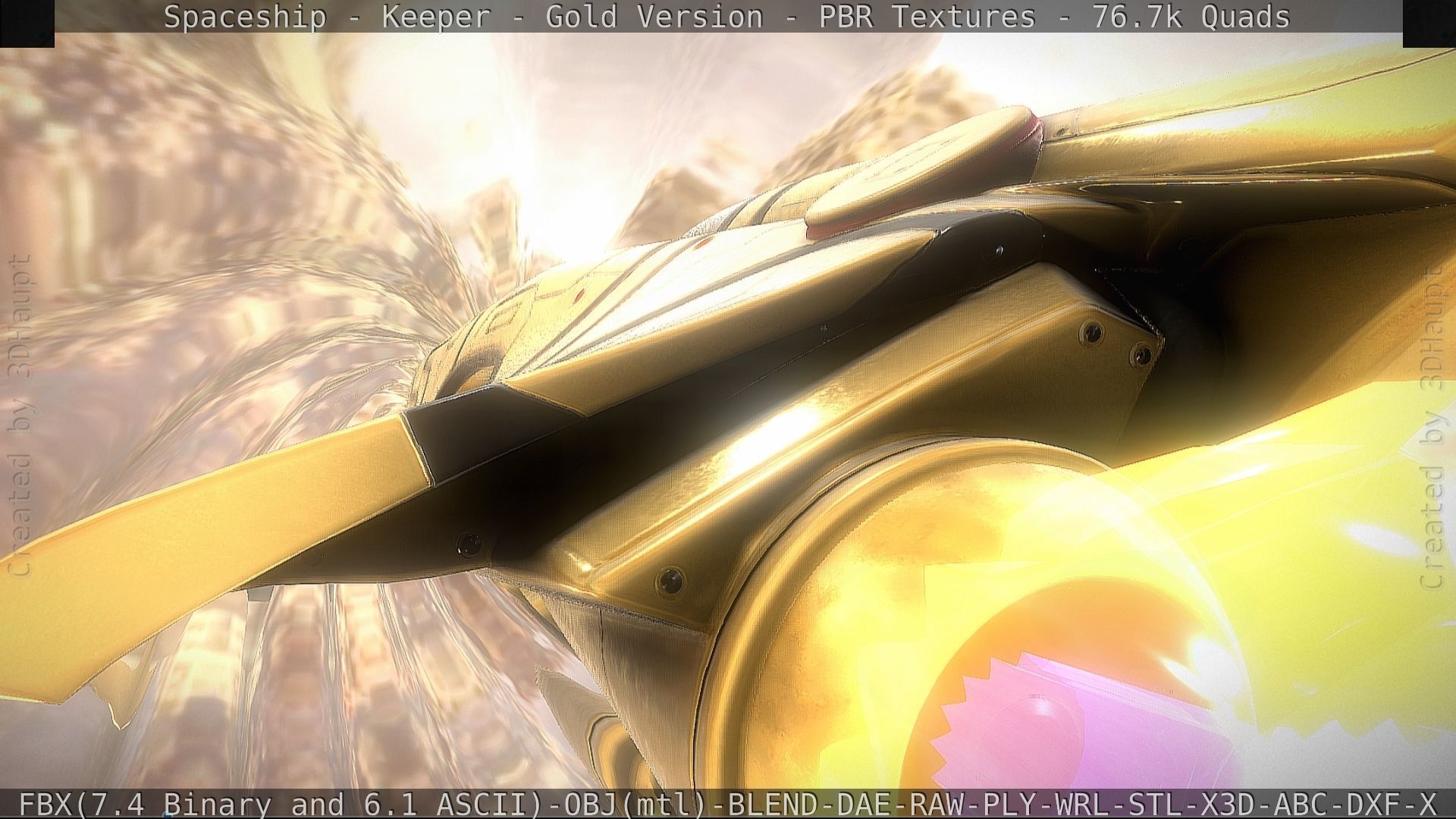 Spaceship - Keeper - Gold Version 3D model_53