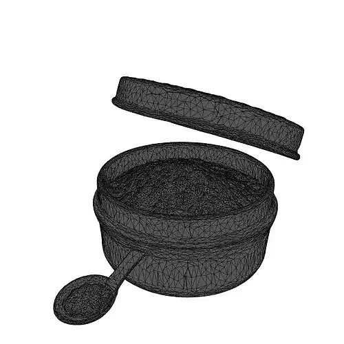 Luxury Caviar Tin with Spoon 3D model 2