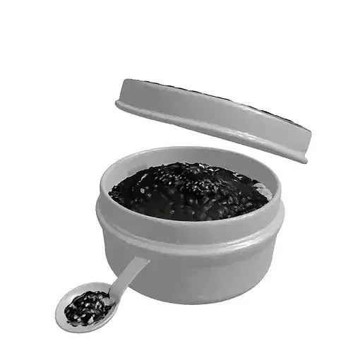 Luxury Caviar Tin with Spoon 3D model 4
