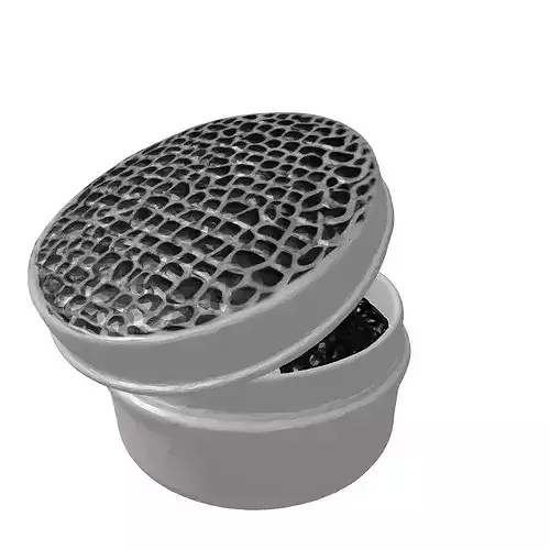 Luxury Caviar Tin with Spoon 3D model 6