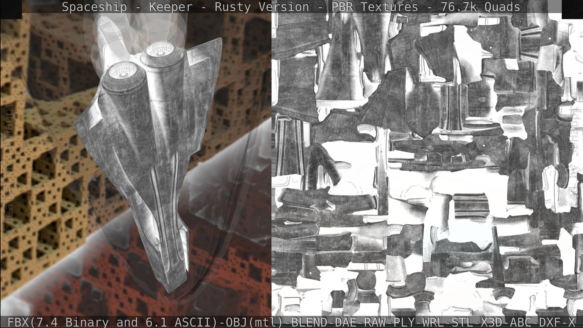 Spaceship - Keeper - Rusty Version 3D model_356