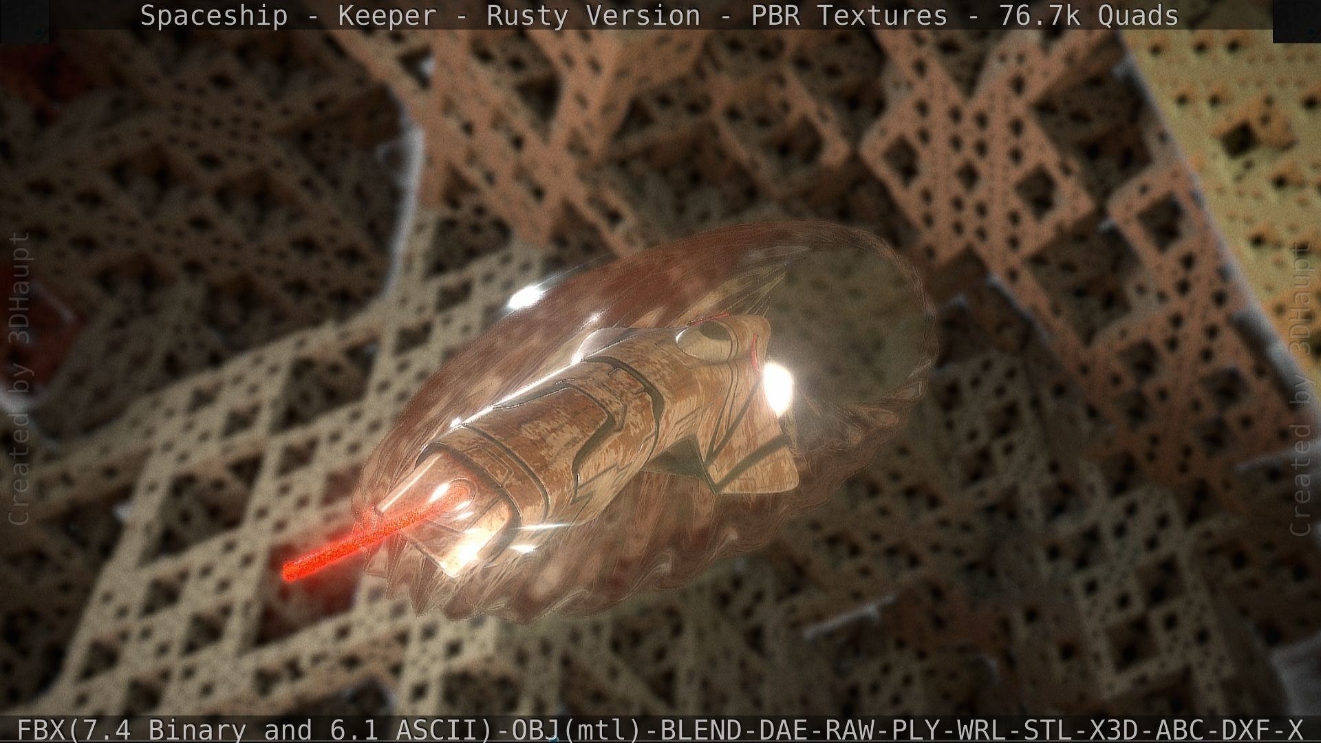 Spaceship - Keeper - Rusty Version 3D model_13