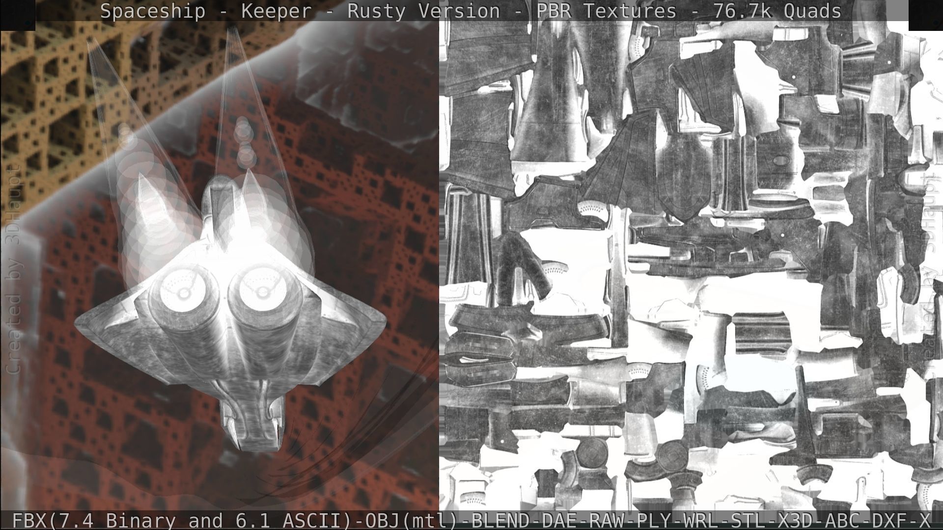 Spaceship - Keeper - Rusty Version 3D model_365