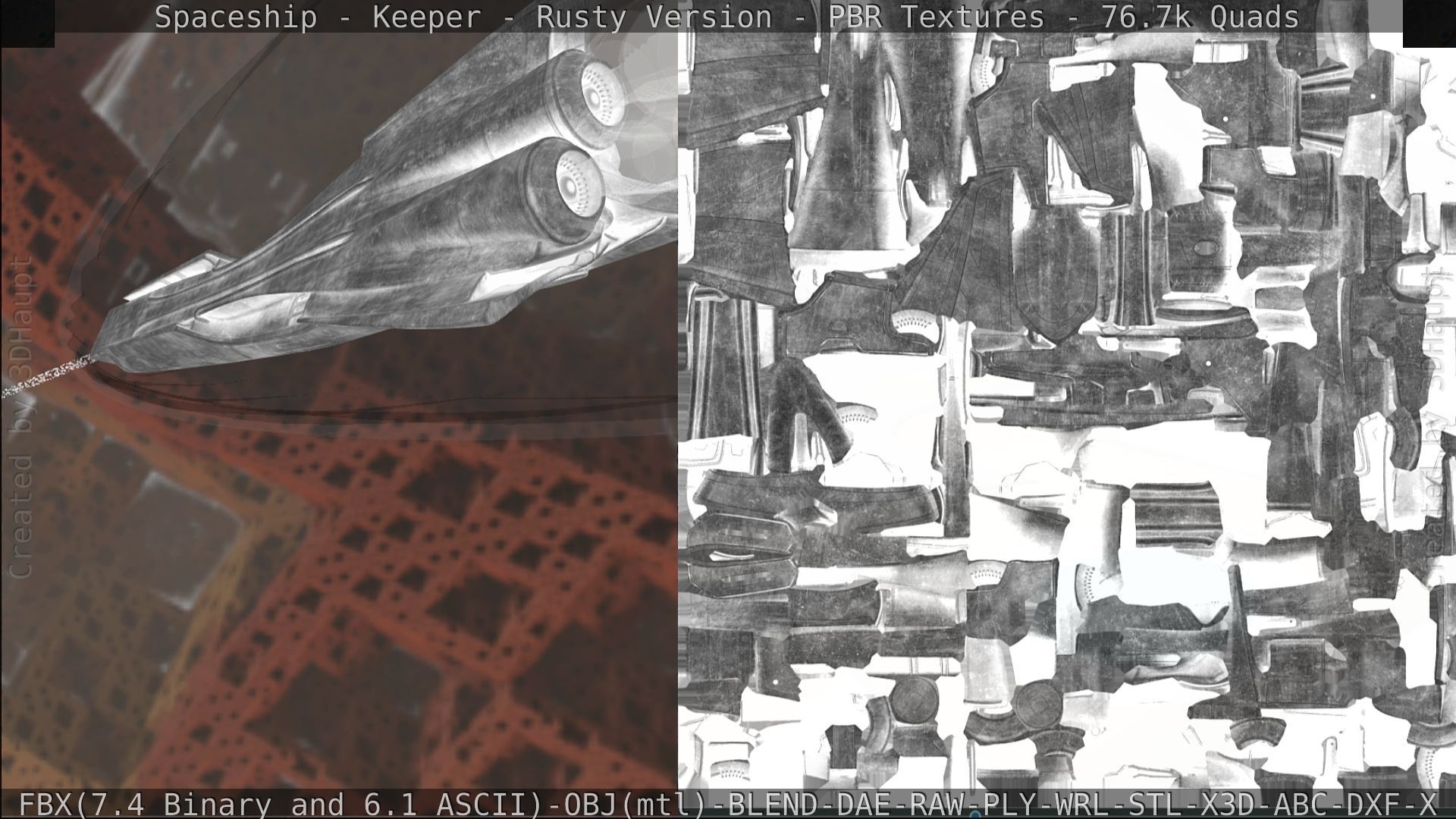 Spaceship - Keeper - Rusty Version 3D model_350