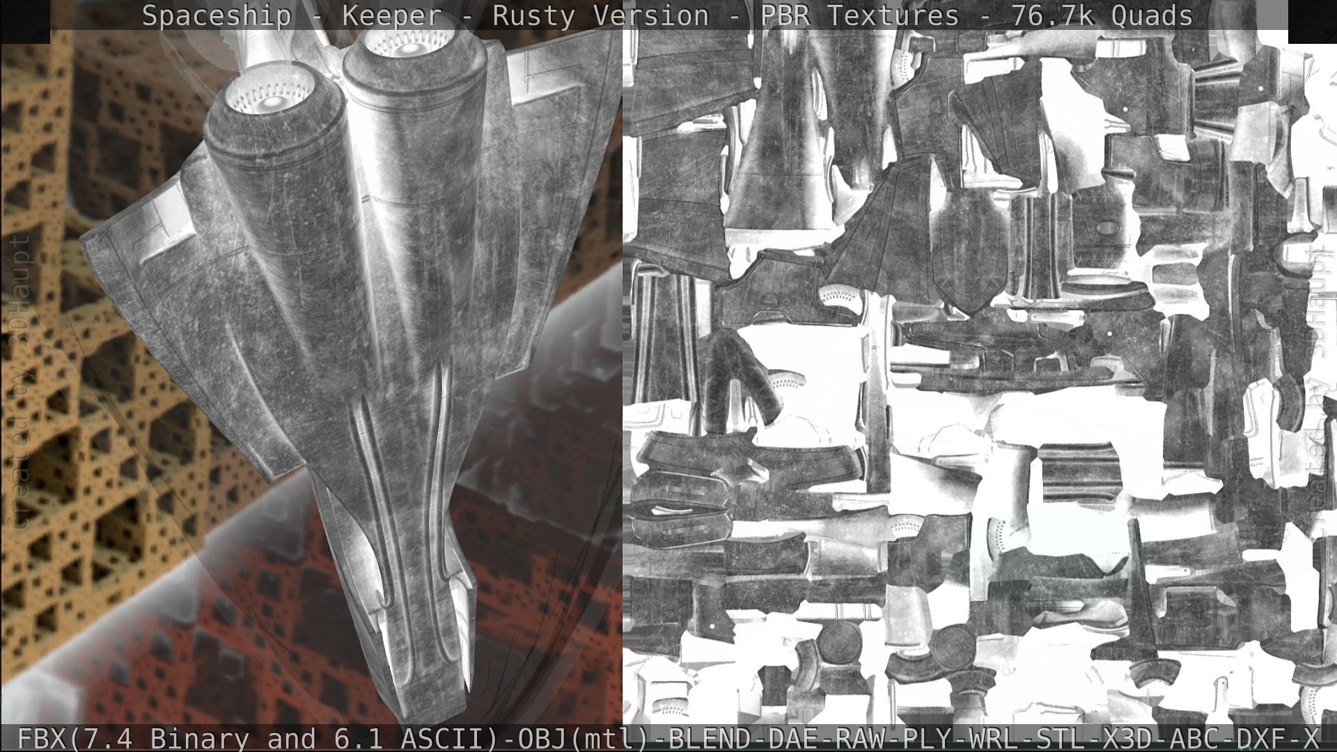 Spaceship - Keeper - Rusty Version 3D model_359