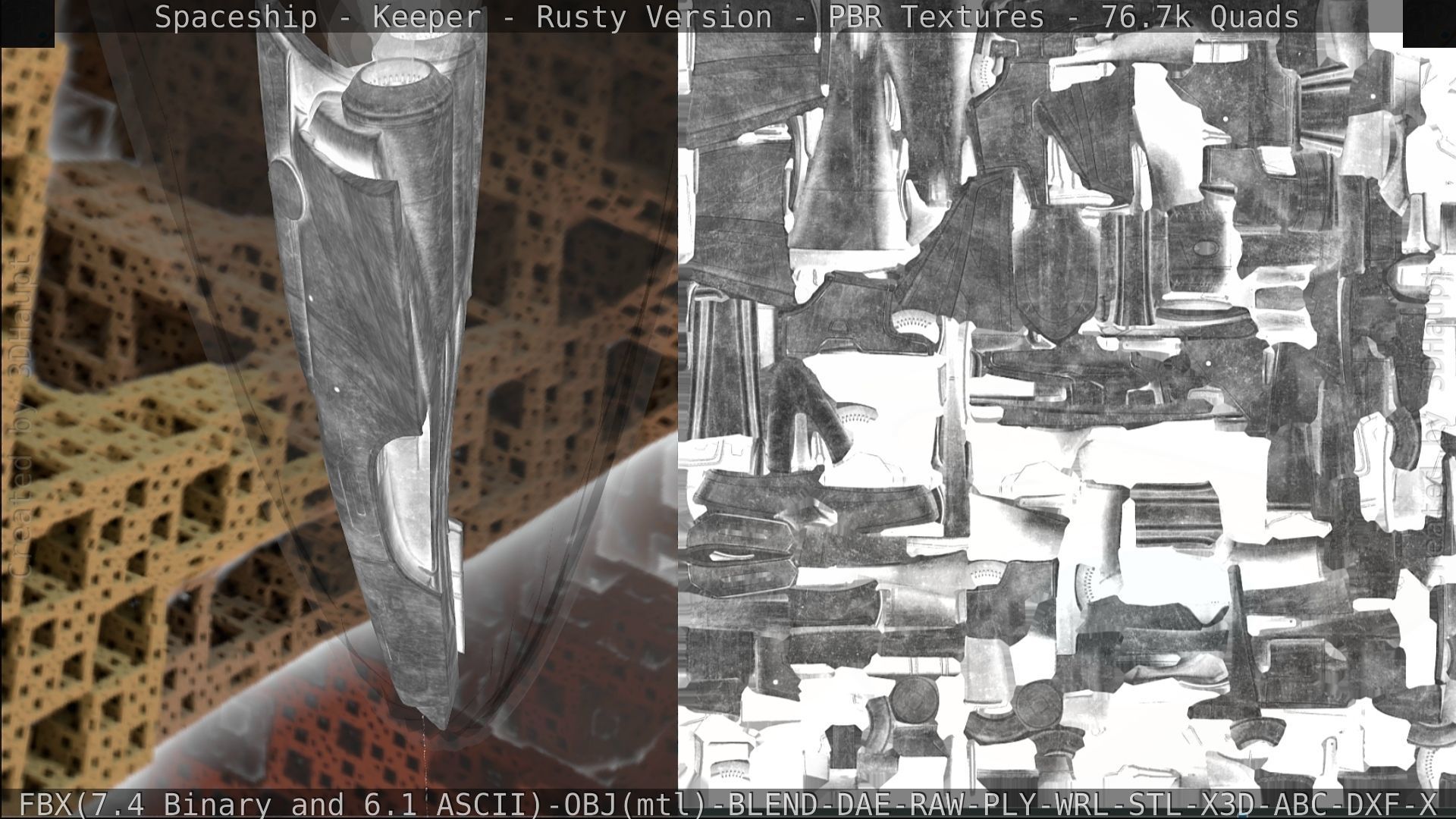 Spaceship - Keeper - Rusty Version 3D model_357