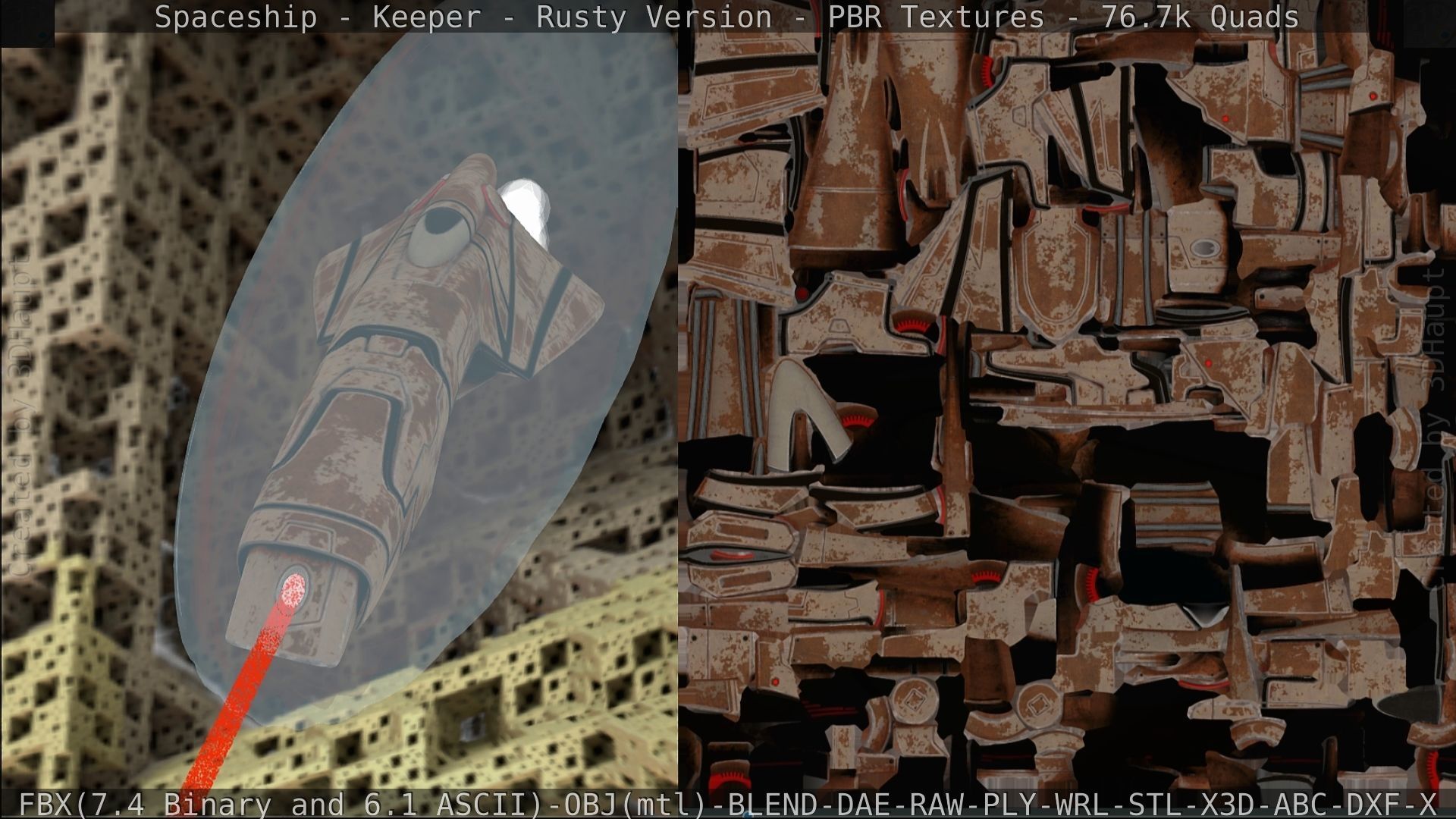 Spaceship - Keeper - Rusty Version 3D model_300