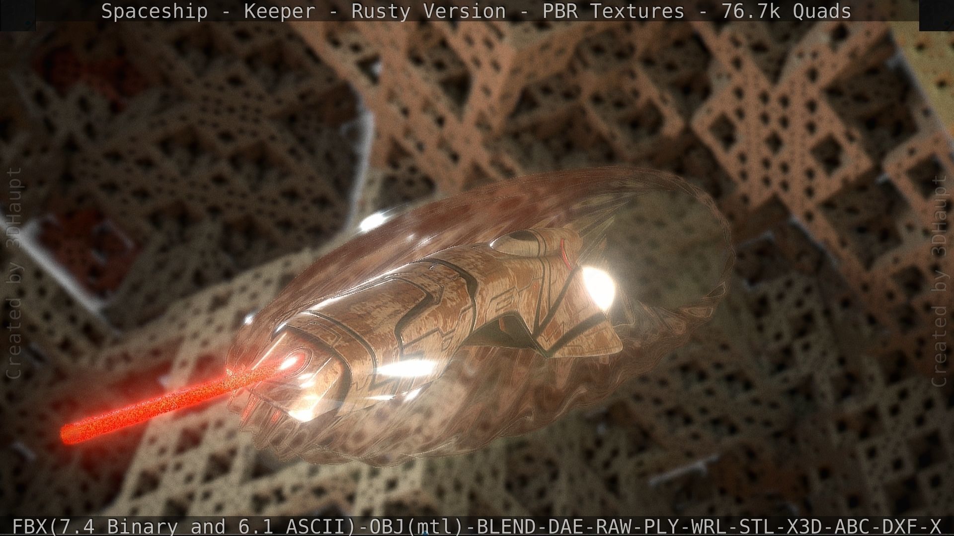 Spaceship - Keeper - Rusty Version 3D model_12