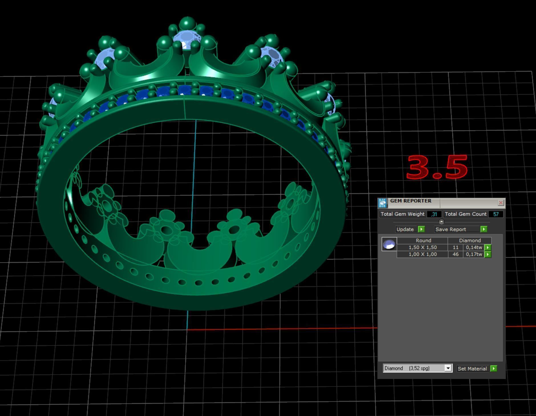 Crown ring 2 3D print model_6