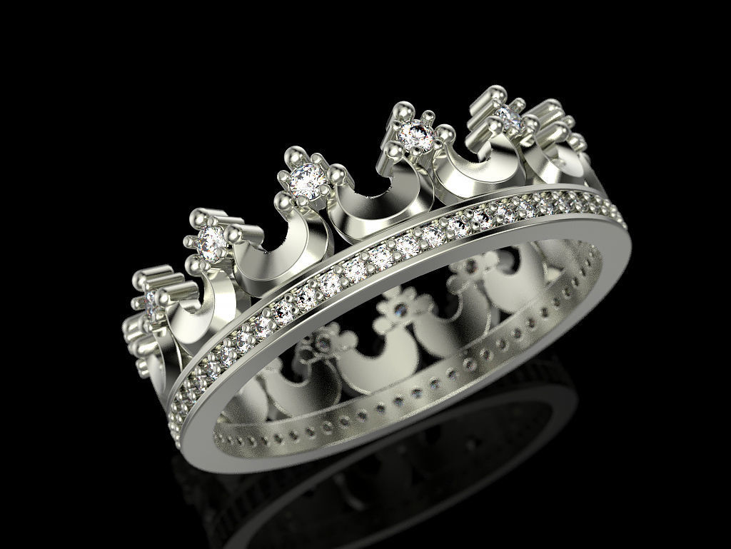 Crown ring 2 3D print model_2