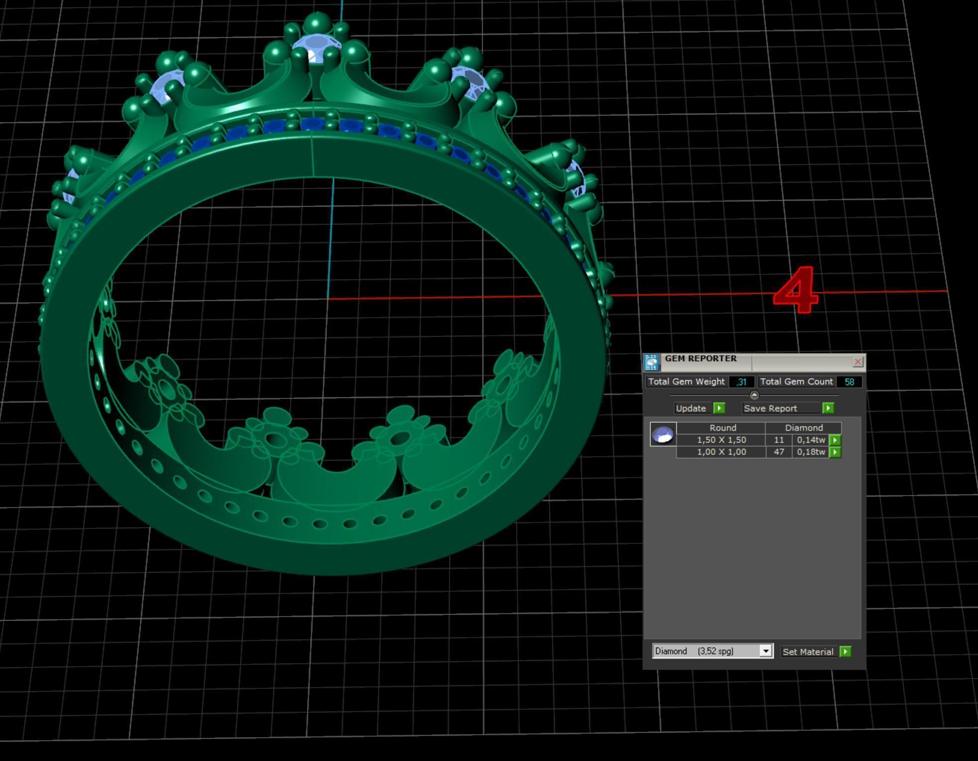 Crown ring 2 3D print model_5