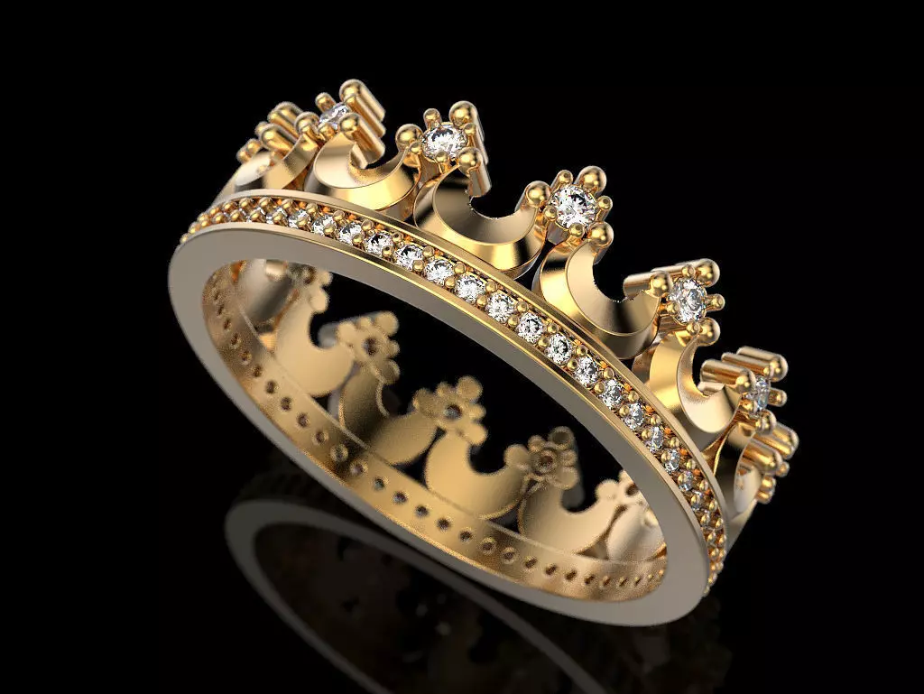 Crown ring 2 3D print model_0