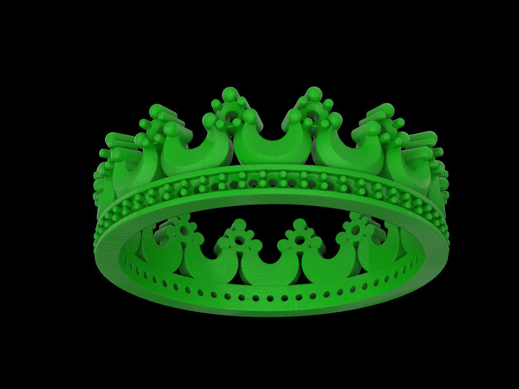 Crown ring 2 3D print model_4