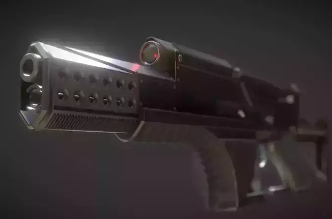 Futuristic Weapon Concept High-Poly