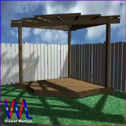 Pergola10 Corner Freestanding Low-poly 3D model