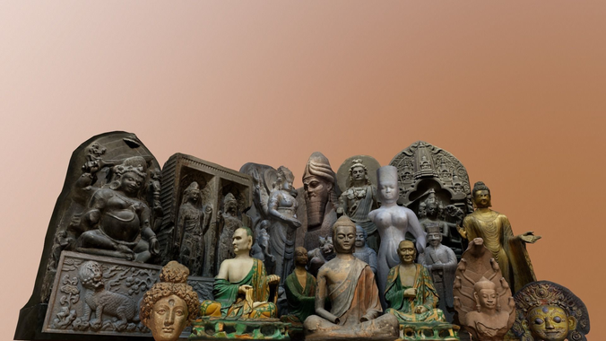 Museum pack - Ancient Asia Low-poly 3D model