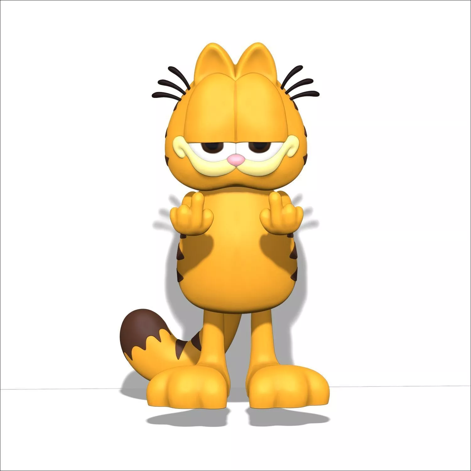 garfield Middle Finger 3D print model