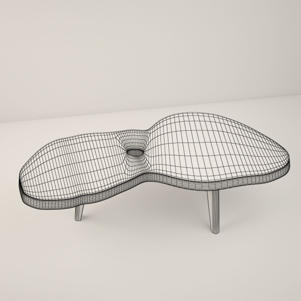 Suar Wood Table 3D model_1