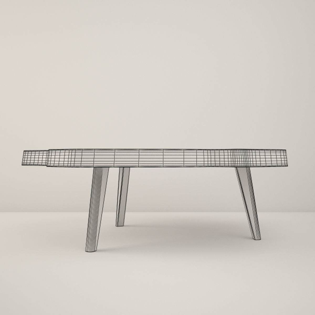 Suar Wood Table 3D model_4