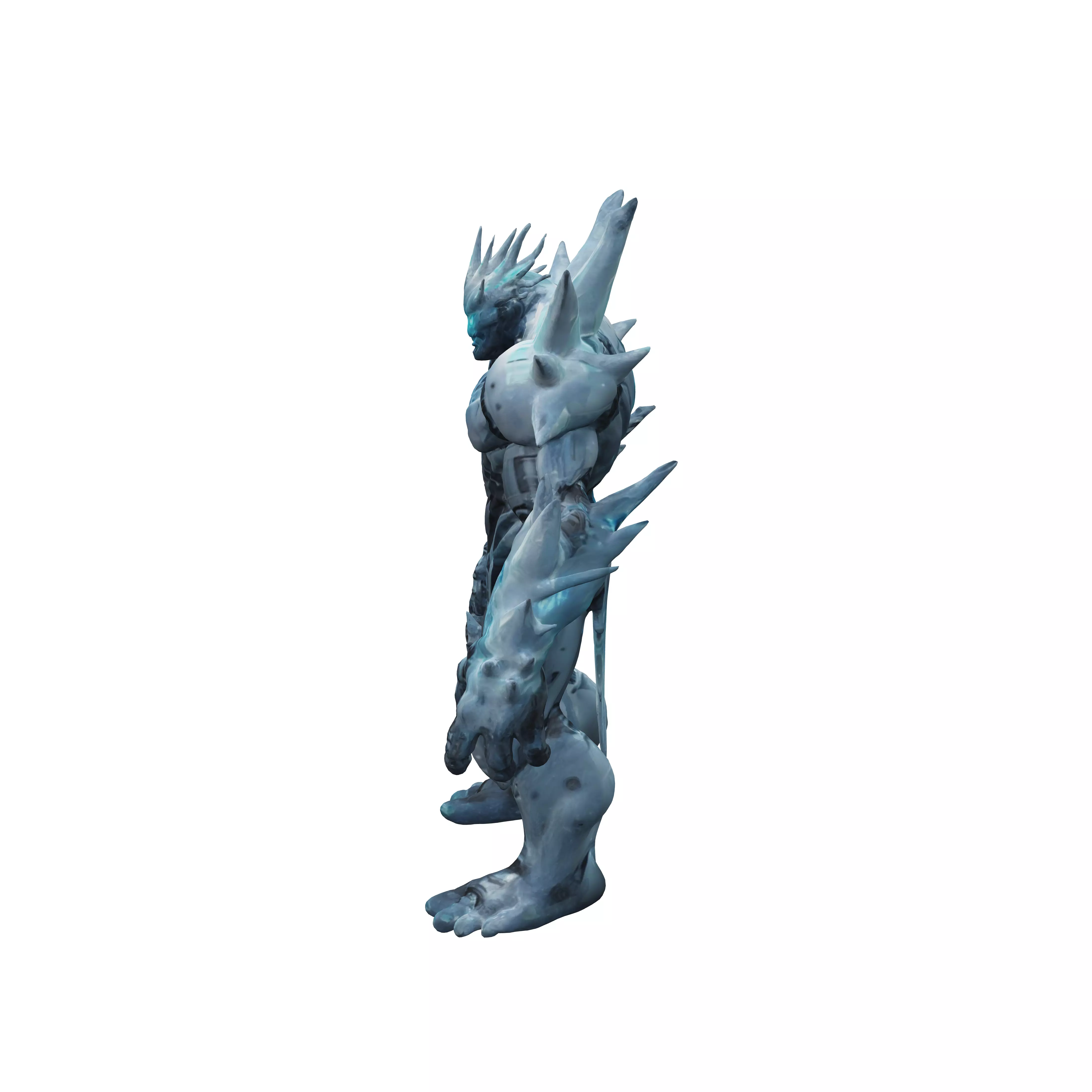 scifi fantasy ice robotic elemental massive ice warped body b... 3D model
