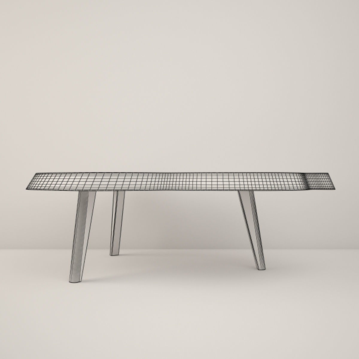 Suar Wood Table 3D model_4