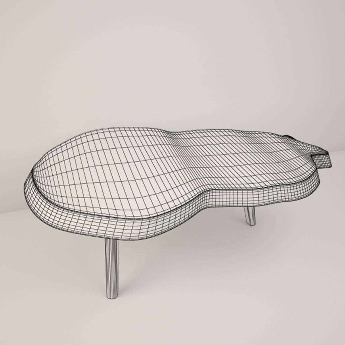 Suar Wood Table 3D model_1
