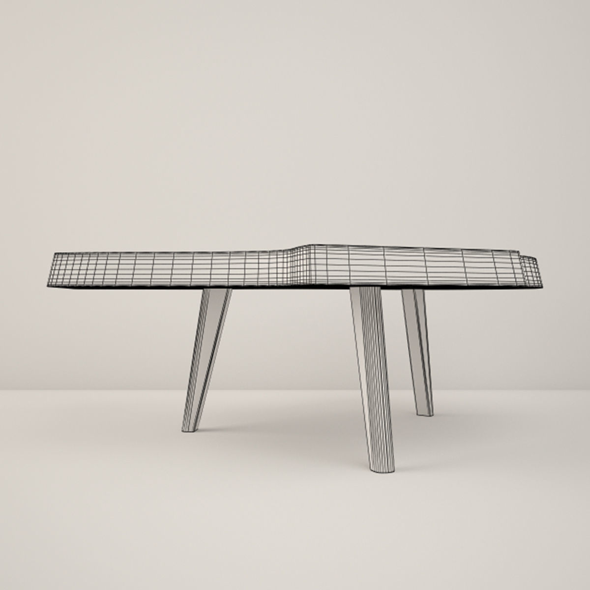 Suar Wood Table 3D model_4