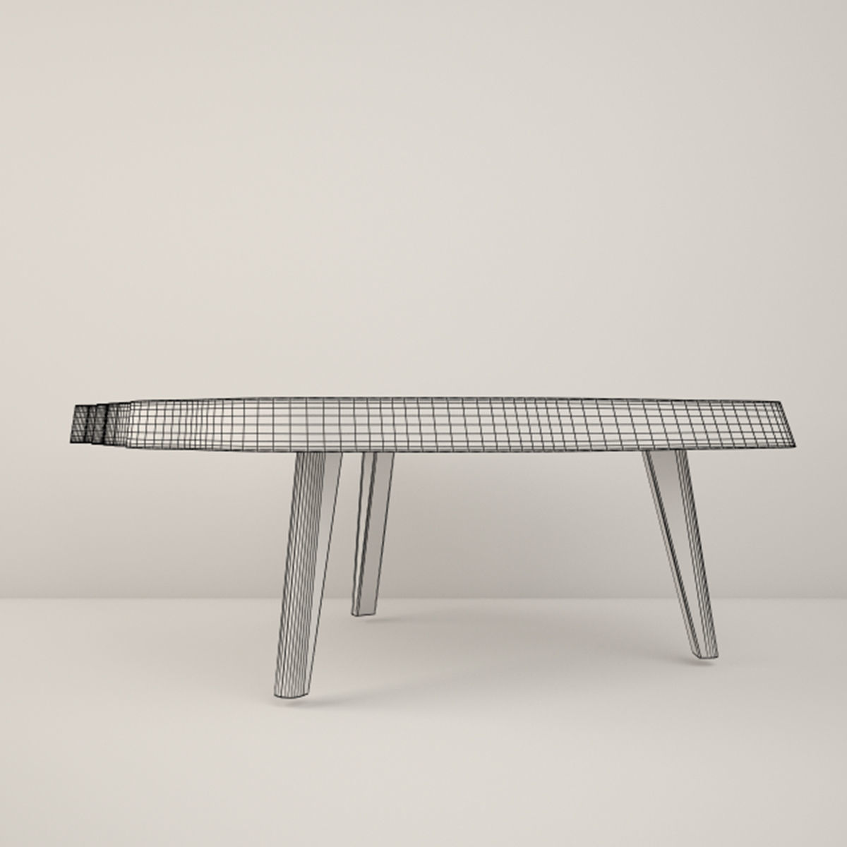 Suar Wood Table 3D model_4
