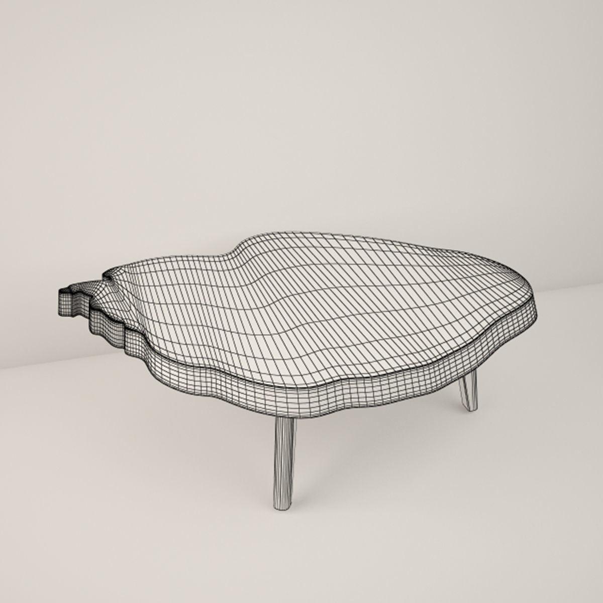 Suar Wood Table 3D model_1