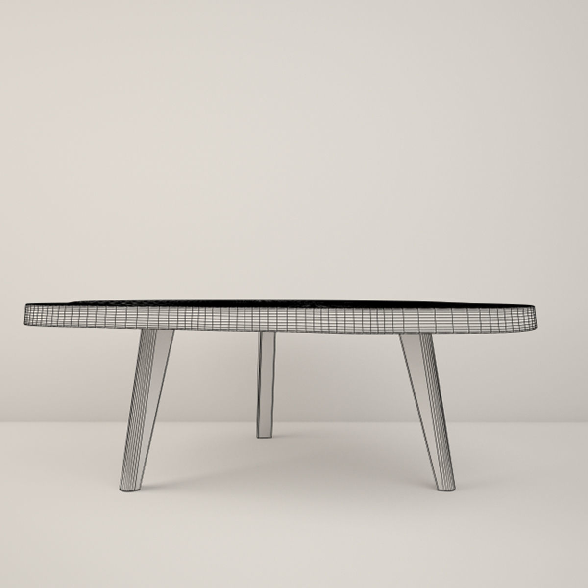 Suar Wood Table 3D model_4