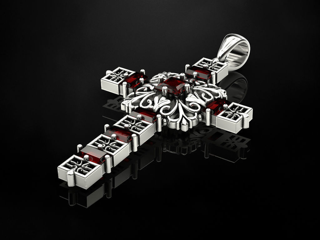 Cross christian pendant 3D print model_2