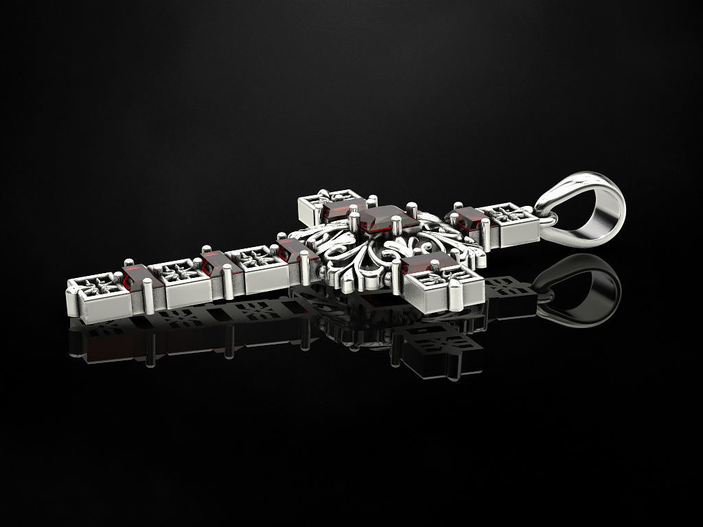 Cross christian pendant 3D print model_3