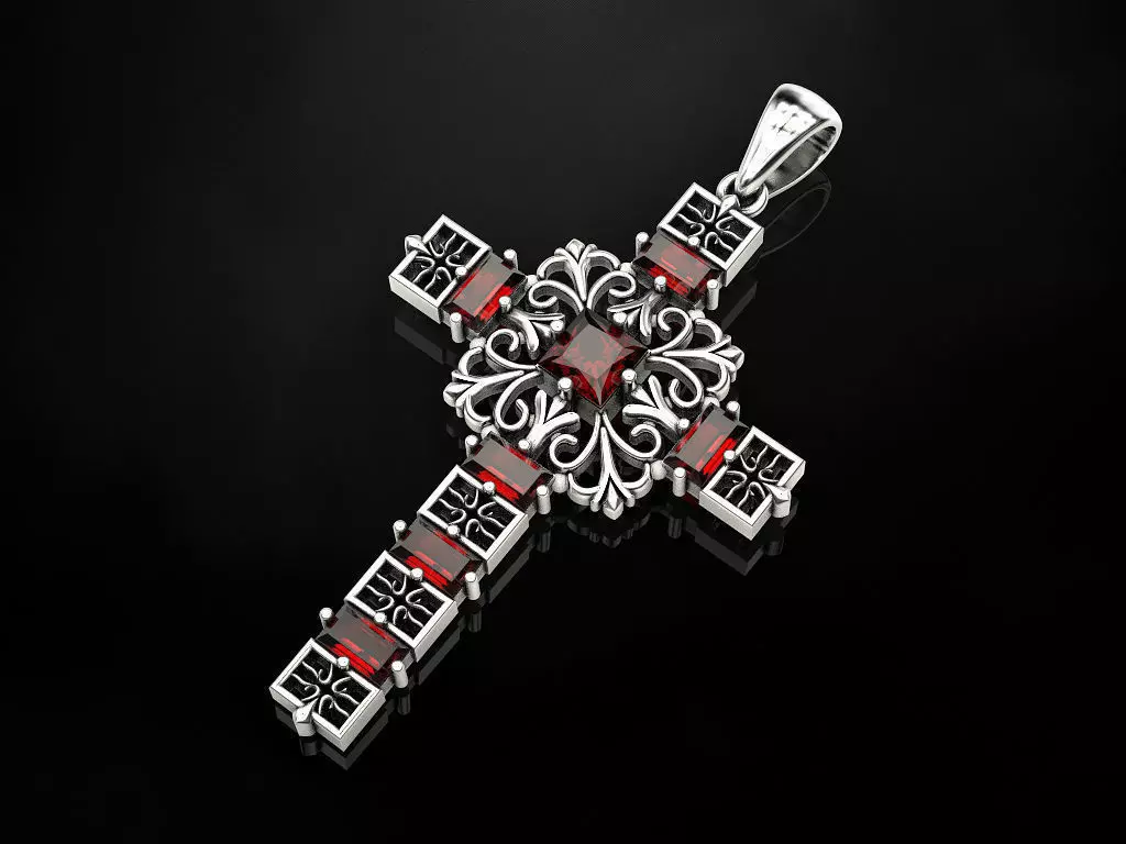 Cross christian pendant 3D print model_0