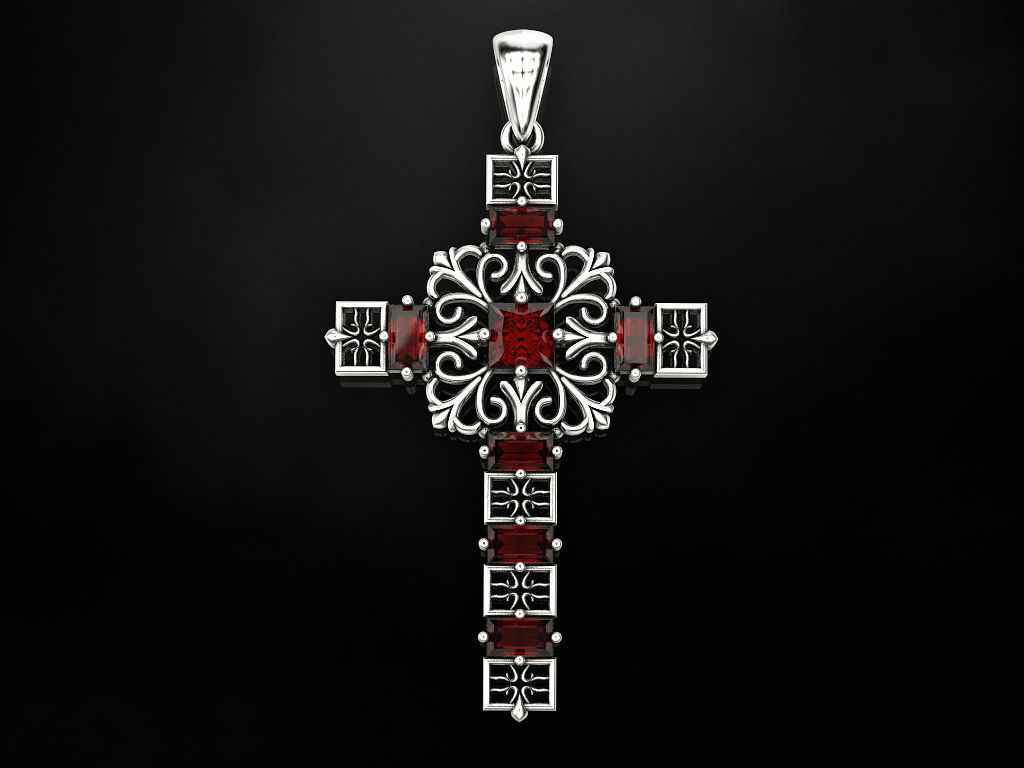 Cross christian pendant 3D print model_1