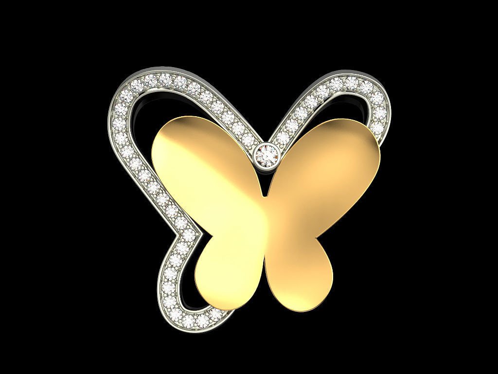 Pendant butterfly 3D print model_1